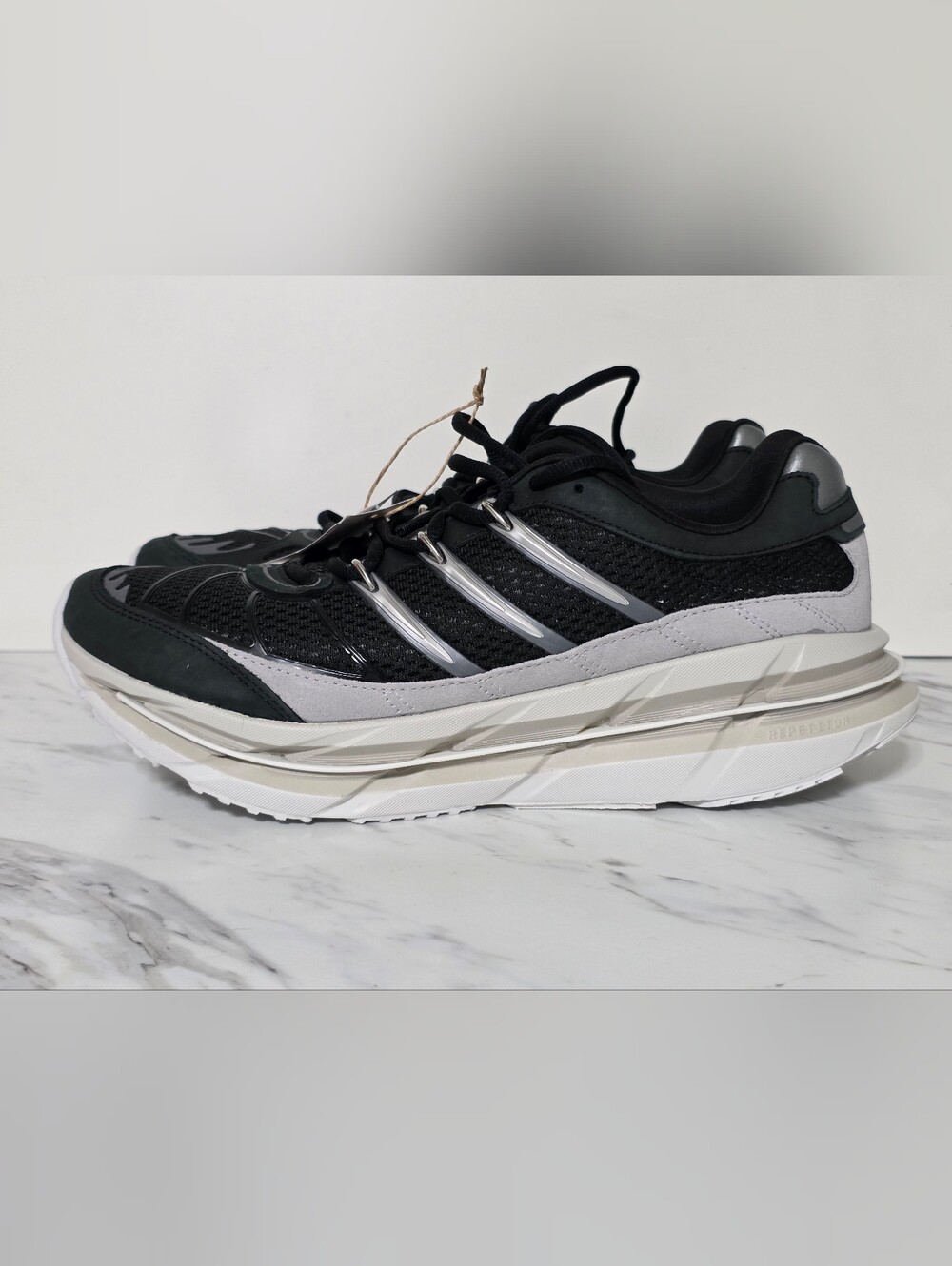 adidas Men's Black and Silver Athletic Running Shoes